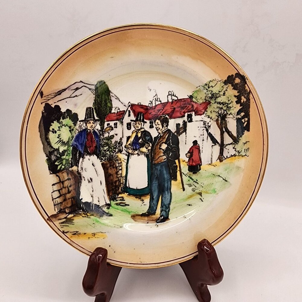 Grimwades Welsh Characters Plate - Hand-Painted 8"